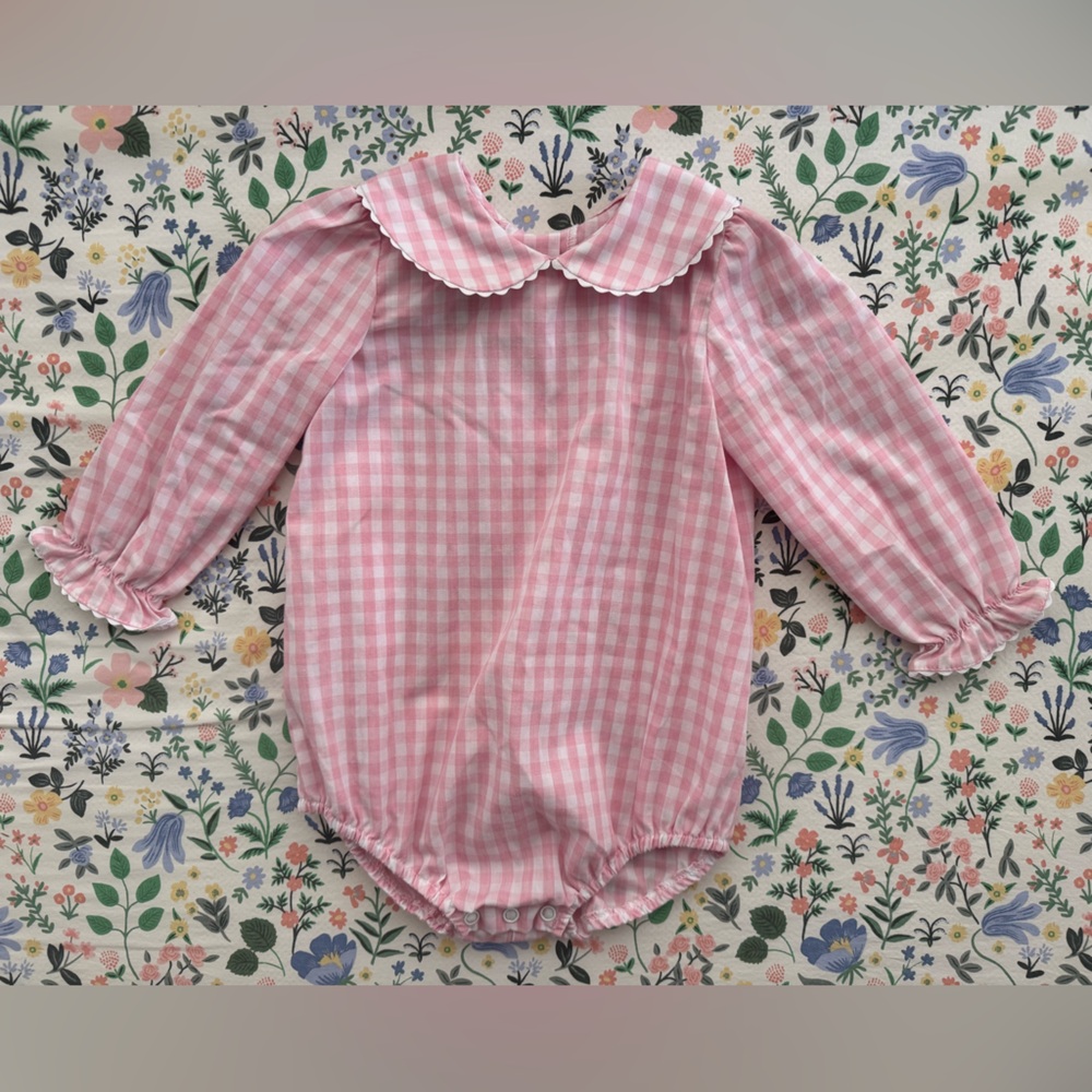 TBBC gingham collard onesie